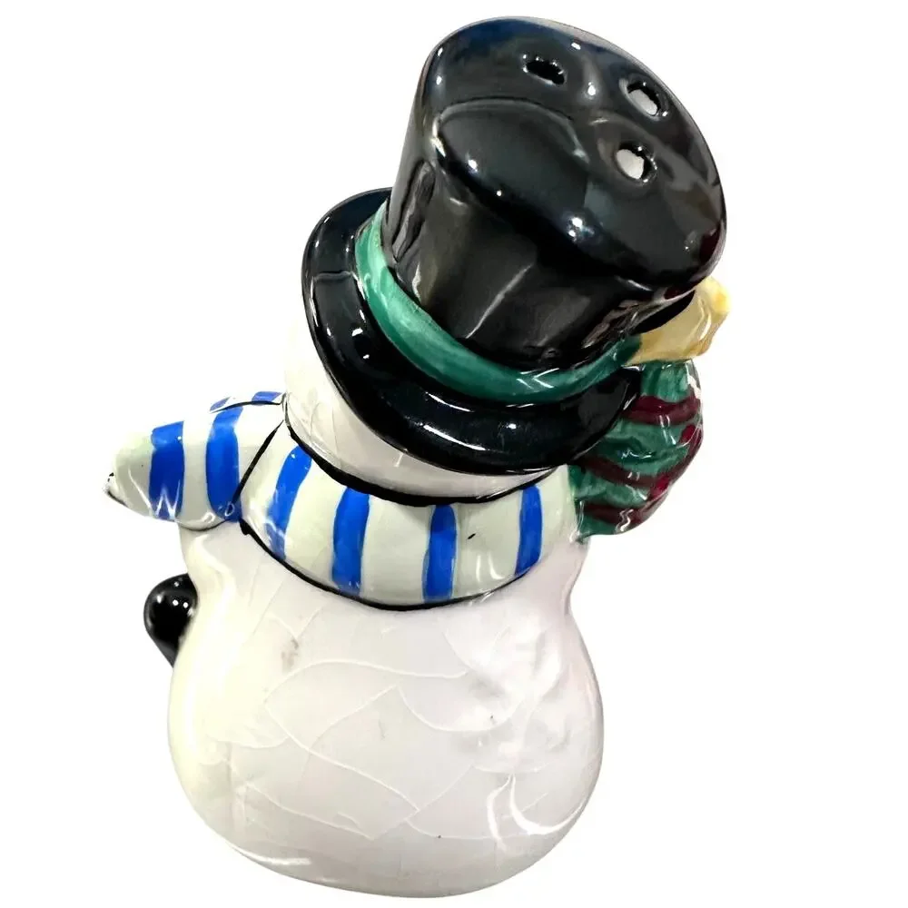 Fitz and Floyd 2011 Bright and Merry Santa Snowman Salt and Pepper Shakers Set